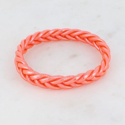 Brazalete budista trenzado talla L - Coral