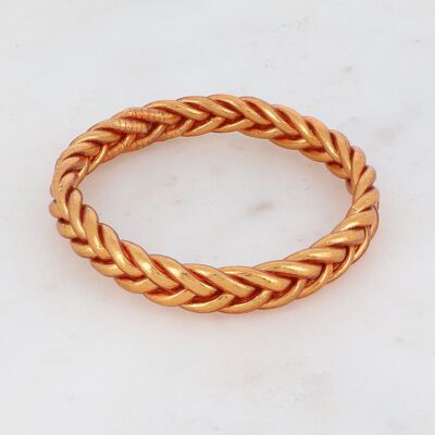 Braided Buddhist bangle size M - Dark Copper