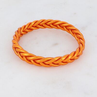 Bracciale rigido buddista intrecciato taglia L - Arancione