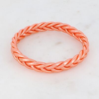 Bracciale rigido buddista intrecciato taglia XS - Salmone