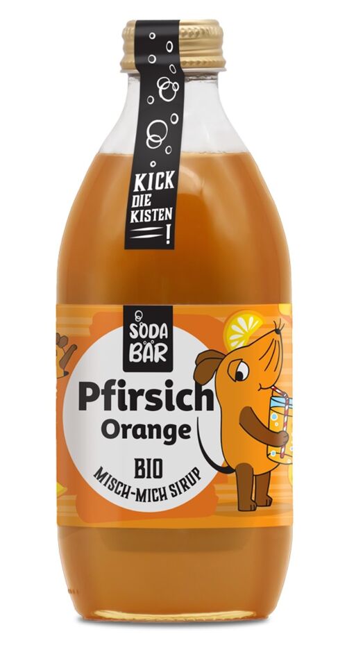 Sirup Bio Maus > Pfirsich Orange > bis zu 4 L Getränk mischen, 100% Bio, 100% lecker und 100% Maus