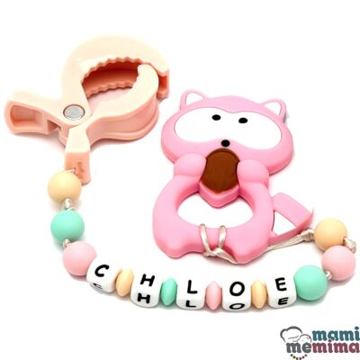Pack Teether Toy For Trolley Pink&Mint
