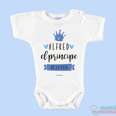 Baby Bodysuit "I am the prince of the house" - BLUE