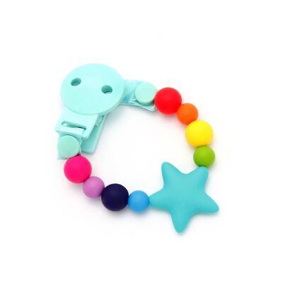 Rainbow Star Pacifier Clip