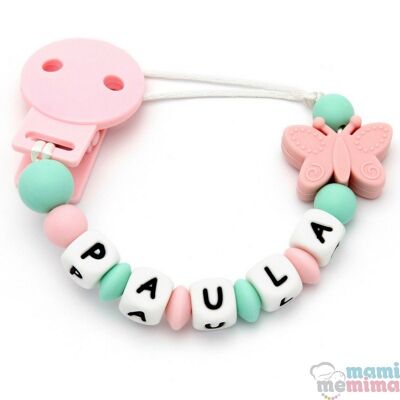 Silicone Teether Pacifier ButterflyPinkMint