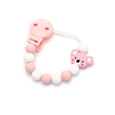 Pink Koala Pacifier Clip