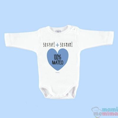 Body Baby "50% Papa 50% Mama" - BLAU