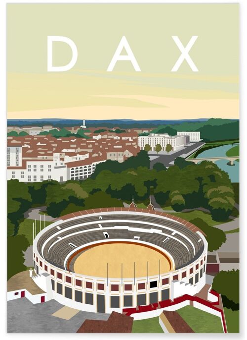 Affiche illustration de la ville de Dax