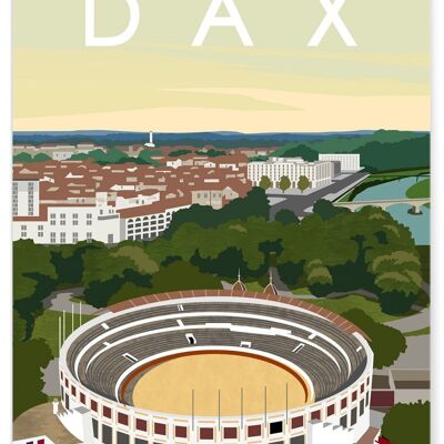 Affiche illustration de la ville de Dax