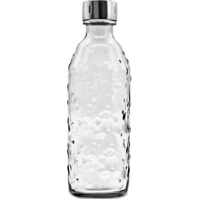 Glass bottle for water bubblers (SodaStream*, Aarke*, and many more) 0.7 l with TWIN SECURE, transparent