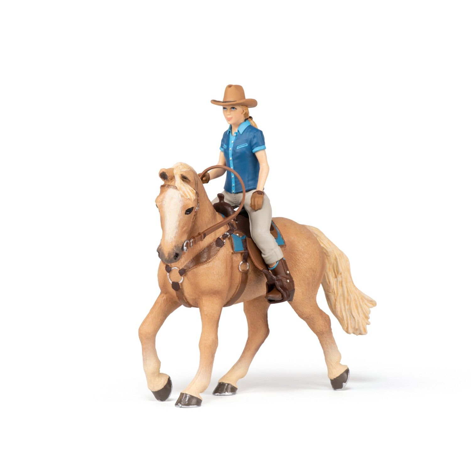 Papo – Figur – Westernpferd und sein Reiter – Kollektion PFERDE, FOHLEN UND PONYS – Ref. 51566