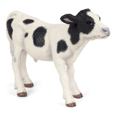 Papo - Figurine - Veau noir et blanc - Collection LA VIE A LA FERME - Ref. 51149