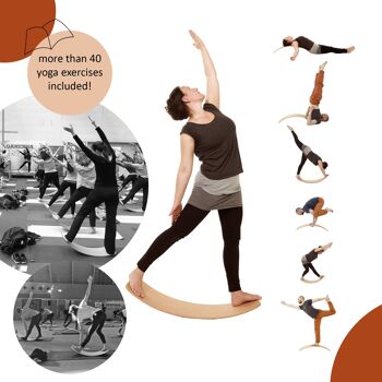 das.Brett - panneau élastique – huilé naturellement; planche d'équilibre pour toute la famille, équipements sportifs pour la gymnastique et le yoga, planche de fitness 3