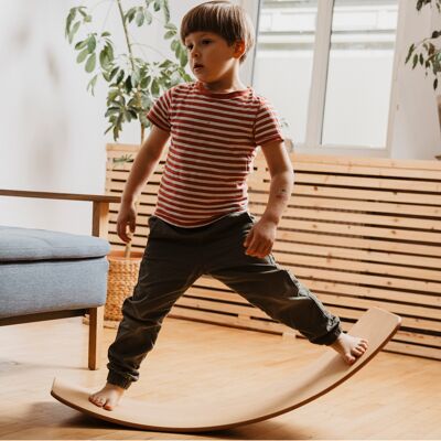 das.Brett - elastic board  – naturally oiled; balance board for the whole family,  sports equipment for gymnastics and yoga, fitness board