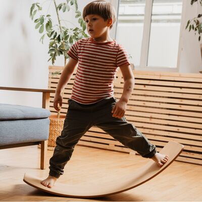 das.Brett - elastic board – naturally oiled; balance board for the whole family, sports equipment for gymnastics and yoga, fitness board
