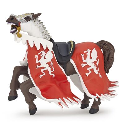 Papo - Figurina - Cavallo del re con drago rosso - Collezione LE MEDIEVAL - FANTASTICA - Rif. 39388