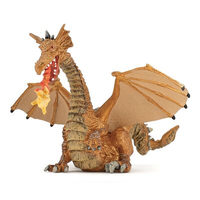 Papo - Figurina - Drago d'oro con fiamma - Collezione IL MONDO INCANTATO - Rif. 39095