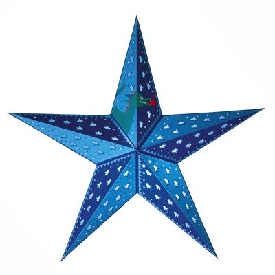 Estrella de papel Brave Prince para colgar azul