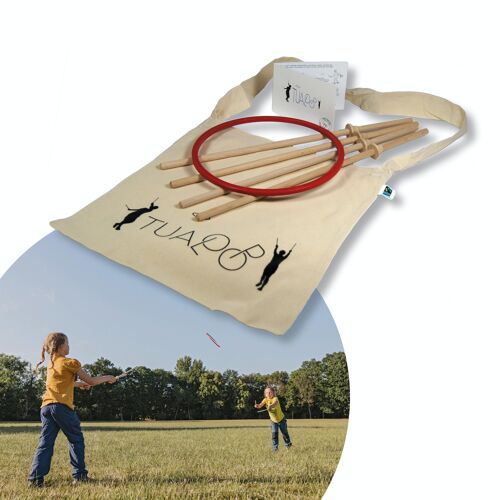 Tualoop –  ring game; outdoor game for the whole family, open play, travel game, plastic free, beach game, Made in Germany