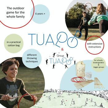Tualoop - jeu en anneau; jeu d'extérieur pour toute la famille, jeu ouvert, jeu de voyage, sans plastique, jeu de plage, fabriqué en Allemagne 2