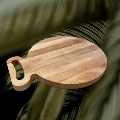 Tagliere con manico - perfetto utensile da cucina - legno di faggio - 30x2cm