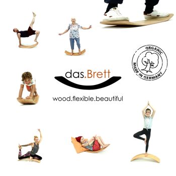 das.Brett – panneau élastique - laqué; planche d'équilibre pour toute la famille, équipement de jeu ouvert, appareil de sport pour la gymnastique et le yoga 2