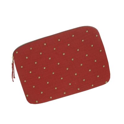 Pouch in cotton gauze Polka dots! Red
