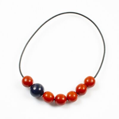 Rust / navy blue COSMOS necklace