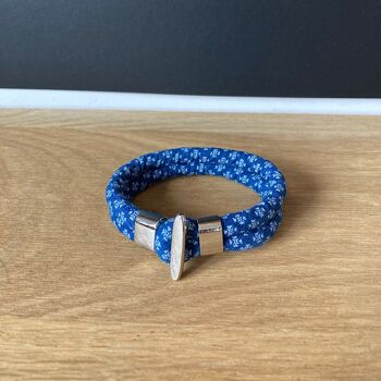 Bracelet en tissu shweswhe bleu. 2