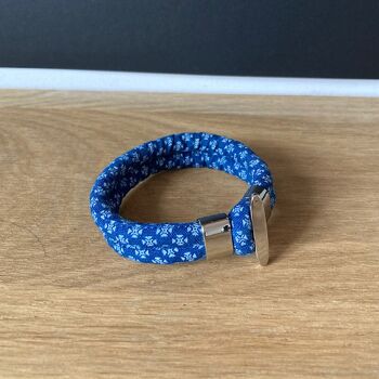 Bracelet en tissu shweswhe bleu. 3