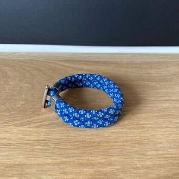 Bracelet en tissu shweswhe bleu. 4