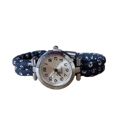 Blue fabric watch, magnetic clasp.