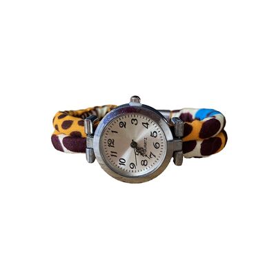 Wax fabric watch, magnetic clasp.