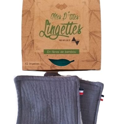 Lingettes démaquillantes Double gaze gris x2