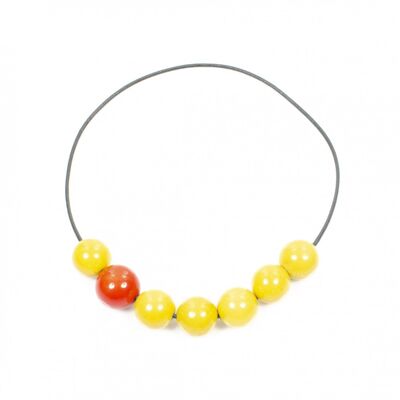 Acid yellow/scarlet red COSMOS necklace