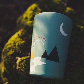 Tasse isotherme à café & camping en inox - Montagne bleue 5
