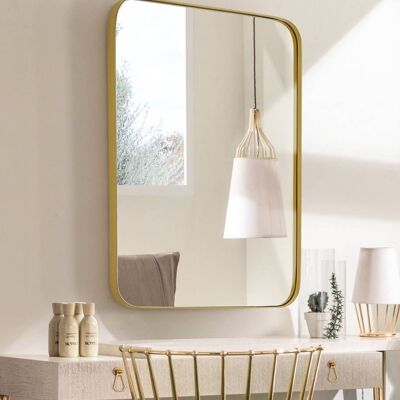 Rechthoekige Spiegel met Gouden Lijst - 76 x 55 cm - Star In