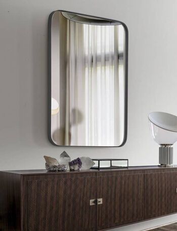 Miroir Rectangulaire avec Cadre Noir - 90 x 60 cm - Star In 3