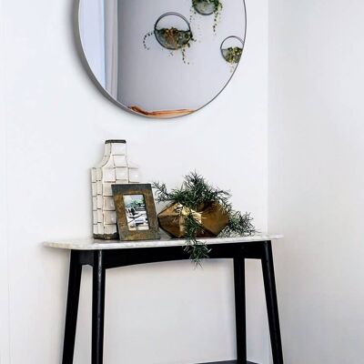 Ronde Spiegel met Zilveren Lijst - 60 x 60 cm - Sun Ex
