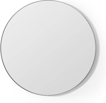 Miroir rond avec cadre argenté - 60 x 60 cm - Sun Ex 2
