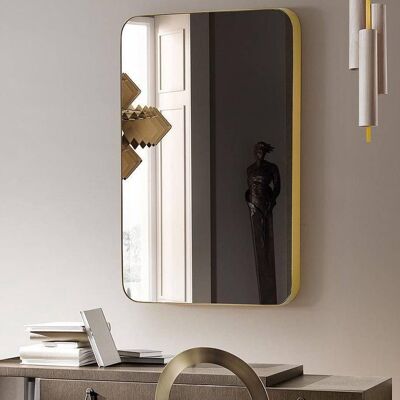 Star Ex - Rechthoekige Spiegel met Gouden Rand - 75 x 55 cm