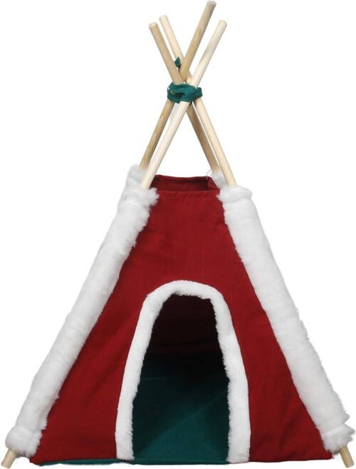 Tipi Tent voor dieren - Rood/Wit