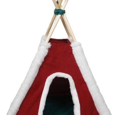 Tipi Tent voor dieren - Rood/Wit