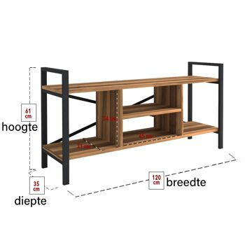 Meuble TV Industriel - Noyer 2