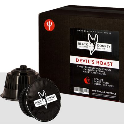 60 Capsules Compatibles avec les Machines Nescafè Dolce Gusto (DEVIL'S ROAST - EXTRA STRONG)