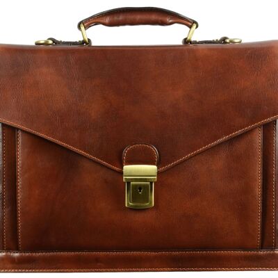 Classic Design Italian Leather Briefcase - The Magus