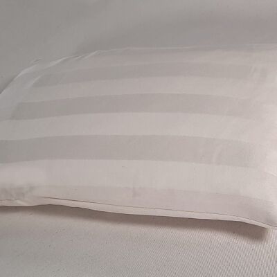 Housse 25 x 40 cm rayures blanches, satin organique, article 4402511
