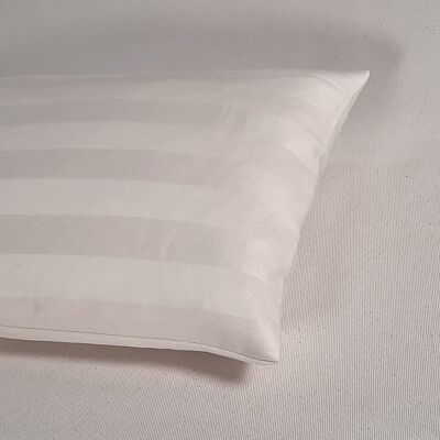 Housse 25 x 40 cm rayures blanches, satin organique, article 4402511
