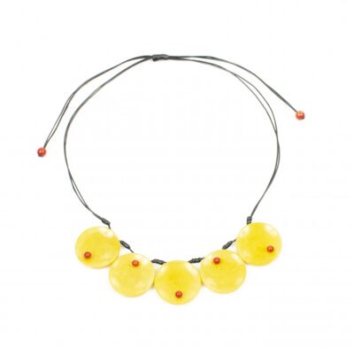 CASCARA Necklace Acid Yellow/Scarlet Red