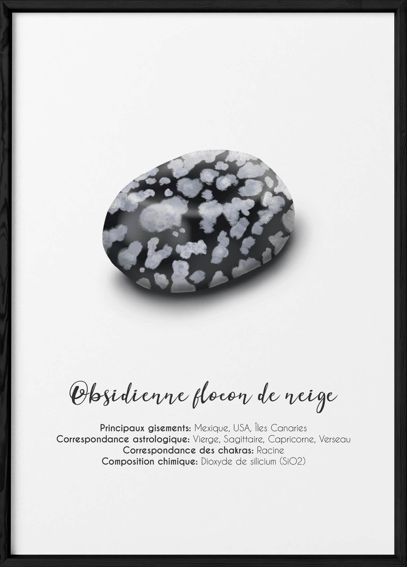 Affiche Obsidienne flocon de neige